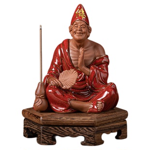 济公活佛陶瓷佛像降龙罗汉禅意摆件家居茶室桌面博古架装饰摆设