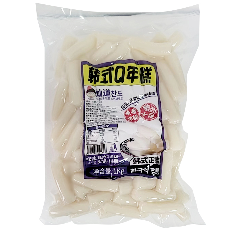 燦道韓式年糕條1kg*10袋手指米條速食辣炒年糕部隊火鍋炸雞年糕條