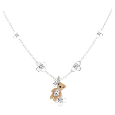 YVMIN尤目 迷你植绒小熊花朵宝石项链毛衣链生日礼物礼盒