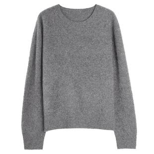 【自营】【山羊绒】ELLE休闲针织衫女2025冬圆领绵羊毛打底衫毛衣