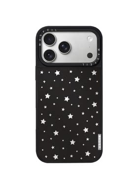 MASFEIL× 黑夜星语适用iPhone17Promax手机壳新款ip15磁吸带支架苹果16Pro套Jo5镜面网红的高级感13pm全包14