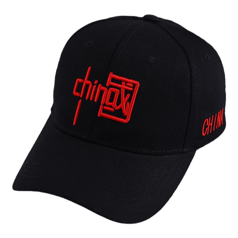 China棒球帽男红色爱中国时尚休闲帽夏酷帅防晒刺绣五角星鸭舌帽