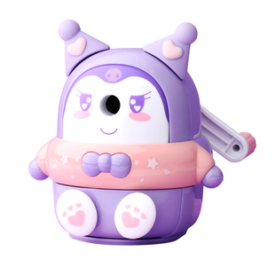 库洛米转笔刀手摇卷笔刀女孩款削笔刀铅笔削笔器小学生专用文具铅笔刀安全卡通削笔机自动进铅刨旋笔刀绞笔刀