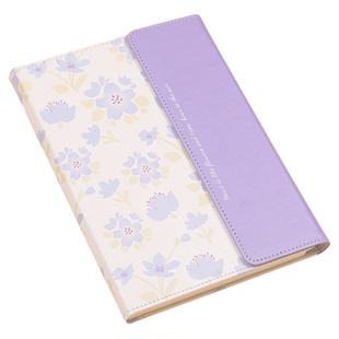 笔记本子高颜值a5三折花卉皮面记事本小清新简约ins大学生考研学习摘抄记录本加厚课堂读书日记本工作会议本