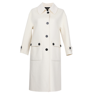 罗衣轻奢13%山羊绒大衣女2025冬装新款OL纯色双面呢毛呢外套05097