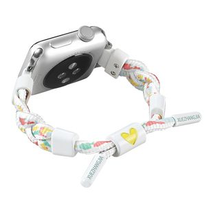 适用苹果iwatch10/9表带applewatch7/6手表带编织iwatchs8秋冬新款九十代iwatchse尼龙女生高级s11s10s9s8s7