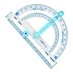 量角器小学生四年级四合一多功能活动角尺角的认识二五年级数学锐角钝角度量角器圆规直尺三角半圆尺画角神器