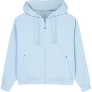 安踏奶芙外套丨针织运动上衣女秋冬季休闲百搭舒适连帽开衫卫衣