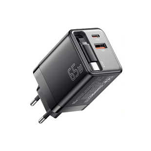 ESSAGER 65W Charger with Retractable Cable氮化镓充电器适用iPhone17ProMax快充头Typec多口安卓快充插头