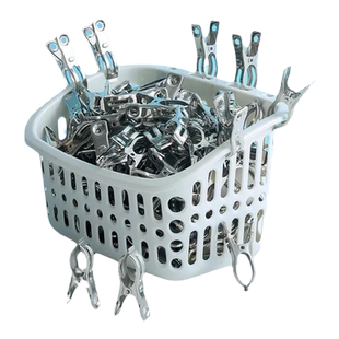 30个不锈钢夹子晒衣夹家用晒衣服的防风单个小固定衣架大号晒被子