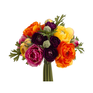 现 纽约下城公园进口小巧迷人的紫橙毛茛仿真花束客厅卧室洗手间