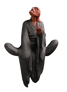 东方泥土张明贵大师天下第一人物摆件新中式书房客厅博古架装饰品