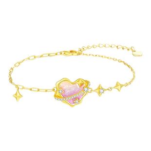 周大生密语星球项链纯银女生轻奢荧光手链设计感生日礼物送女友