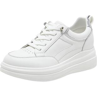 百思图2026春季商场新款松糕厚底增高小白鞋女运动休闲鞋BJ153AM6