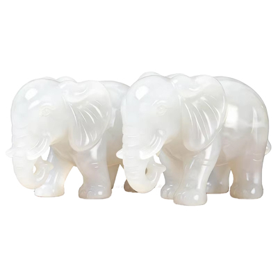 泰山祈愿天然汉白玉大象