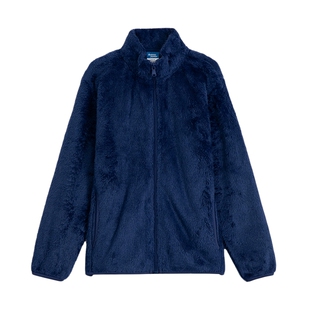 班尼路baleno junior2024秋冬男女童纯色保暖中性长毛绒布绒外套