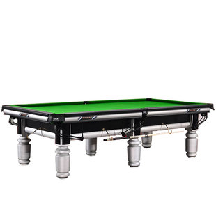 乔氏石库台球桌银腿金腿标准型成人桌球台钢库商用中式黑八台球案