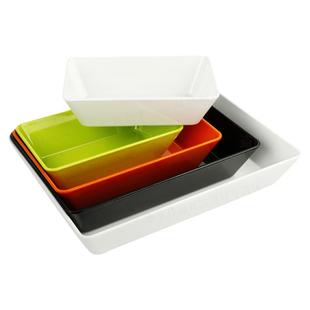 彩色盘子加厚密胺仿瓷卤菜盘鸭货展示盘斜边熟食托盘专用盘子防摔