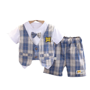 全棉男童装夏装短袖套装春1周岁半2到3岁多宝宝男小孩4婴儿童衣服