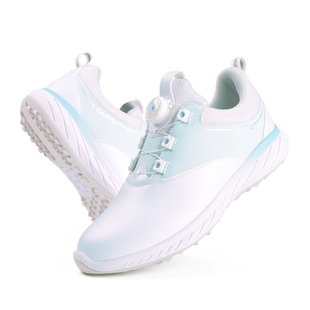 高尔夫球鞋女士防水防滑旋钮鞋带清新白蓝固定鞋钉休闲舒适运动鞋