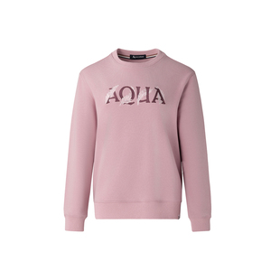 Aquascutum/雅格狮丹秋冬新品女时尚休闲圆领绣花卫衣长袖气质