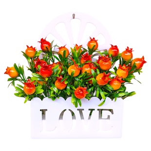 房间墙壁挂篮仿真花绿叶植物装饰品高档客厅卧室墙上装饰室内摆设