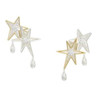 Mouhooland/暮后之地伯利恒之星系列圣诞星珍珠不对称耳钉925银针