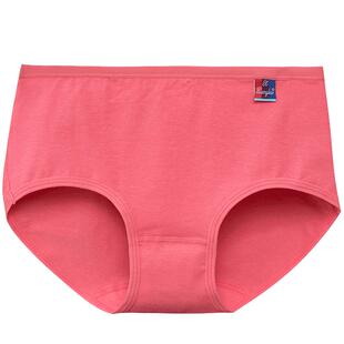 女士纯棉内裤女中腰女式三角100%全棉裆透气大码胖mm少女学生短裤