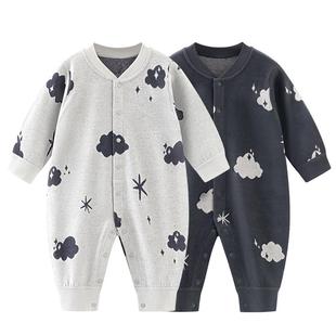 【糯米绒】汤尼倍儿婴儿连体衣秋冬季宝宝外出加厚保暖哈衣服爬服