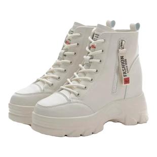 品牌小个子内增高真皮马丁靴女2025年春秋新款真皮不累脚轻便短靴