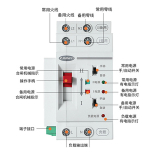 双电源自动转换开关220V导轨型家用毫秒级切换不断电转换器 光伏款