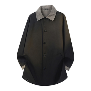 it：fivecm潮流痞帅中长款风衣男春季新款时尚单排扣设计长袖外套