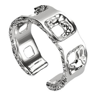 【经典银版 售完不补】OINICIO初印沉积系列S925银素圈镂空戒指女