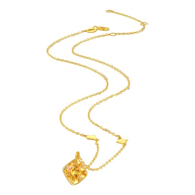 潮宏基至简黄18K金黄晶项链