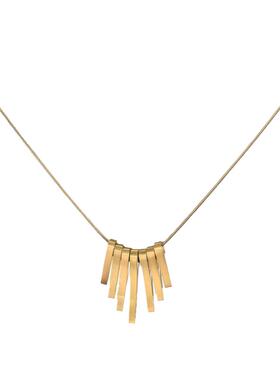 欧美轻奢不规则方块吊坠项链小众几何设计钛钢项链唯美首饰高级感