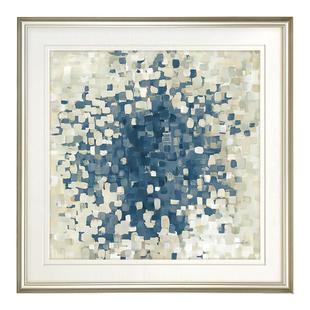 现代美式装饰画餐厅餐边柜简现代美式轻奢挂画蓝色抽象背景墙壁画