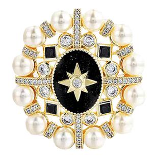 Annaya王晰同款拜占庭小香风胸针西装配饰大衣胸花轻奢高档礼物女