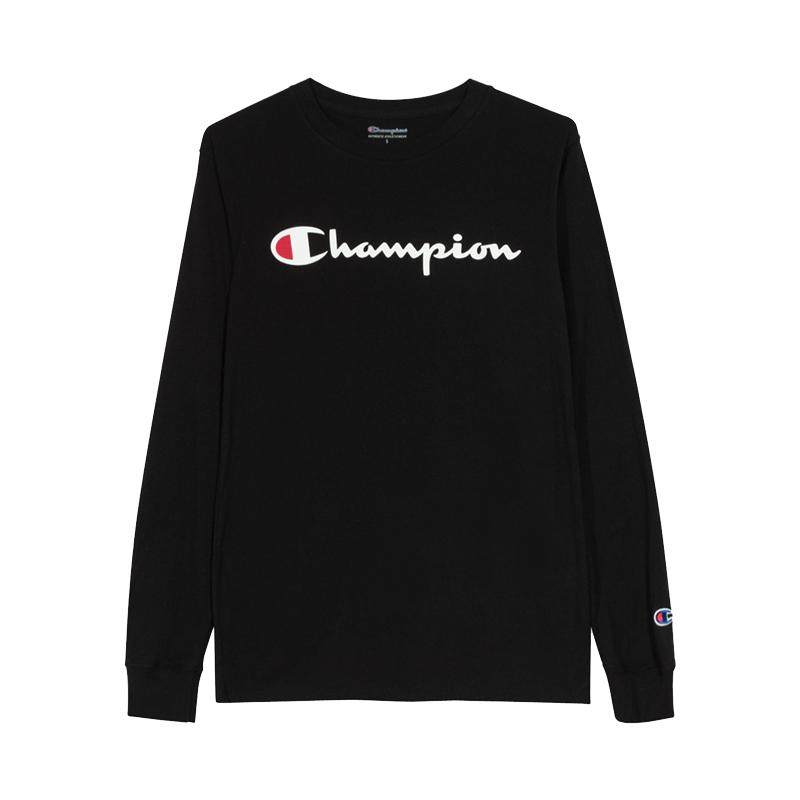 【自营】CHAMPION网球穿搭草写logo纯色圆领长袖T恤 athletics线