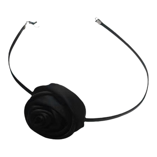 山茶花项链女choker项圈黑色玫瑰花锁骨链颈链素链脖子配饰系花