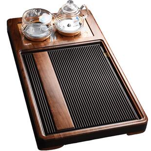 胡桃木茶盘家用高端电木茶台全自动一体套装家用整块简约实木托盘