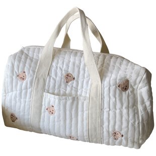 韩国ins新款刺绣妈咪包大容量外出收纳包手提母婴带娃轻便旅行袋