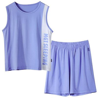 胖男童家居服背心套装冰丝莫代尔