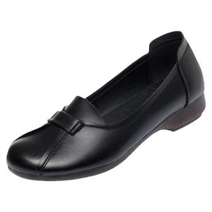 加大码女鞋子41一43单鞋夏季新款真皮中年妈妈鞋平底显脚小皮鞋42