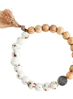 新中式情侣手绳男景德镇瓷珠串珠陶瓷手链女森系学生手饰流行手串