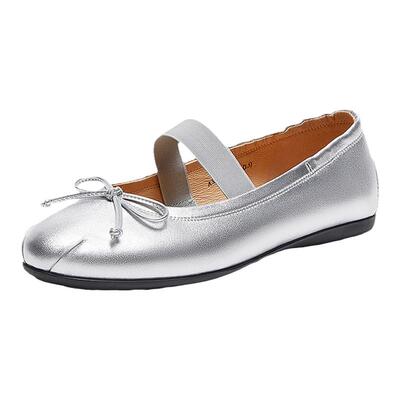 Bata人鱼芭蕾舞鞋2024秋商场新款羊皮软底开车鞋浅口单鞋AXF47CQ4