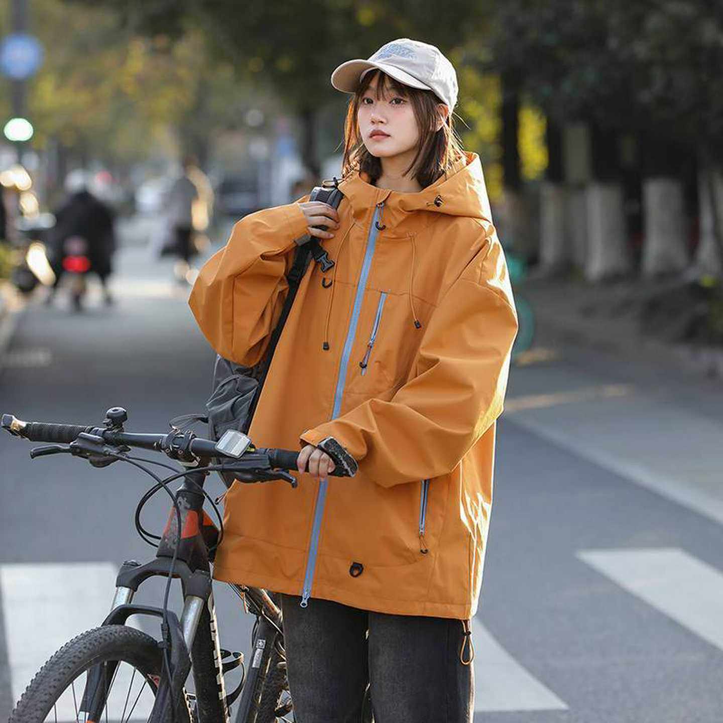 美式工装连帽新款上衣夹克户外露营三防冲锋衣外套情侣春秋款