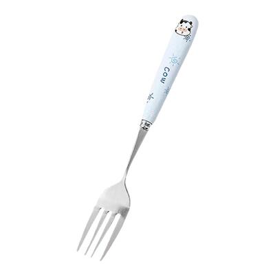 勺子304不锈钢餐用叉勺可爱卡通