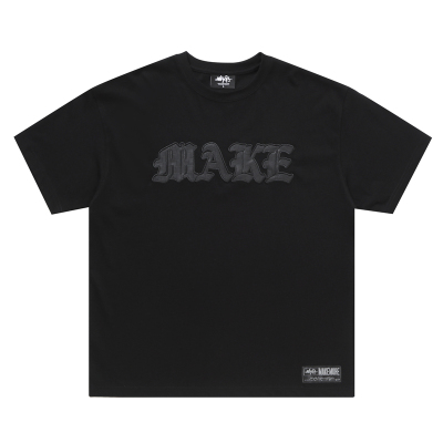 Makemore哥特美式贴皮绣纯棉短袖
