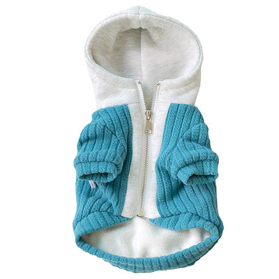 bluetime宠物麻花假两件连帽外套