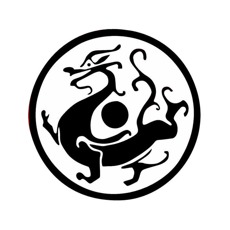 大汉黑龙旗国潮霸气车贴